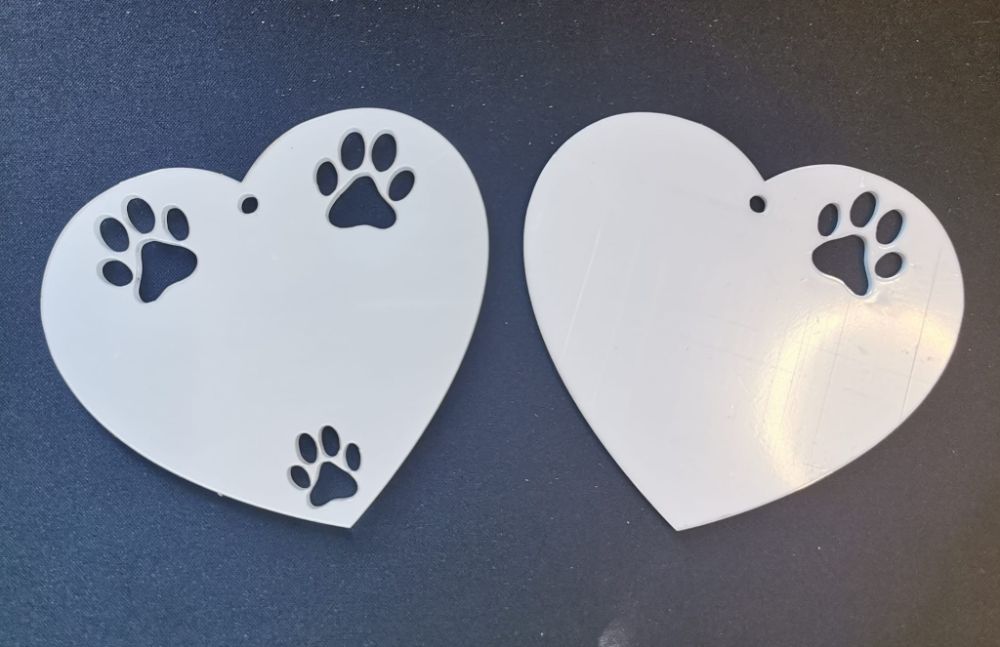 Paw Print - Heart Shaped Baubles