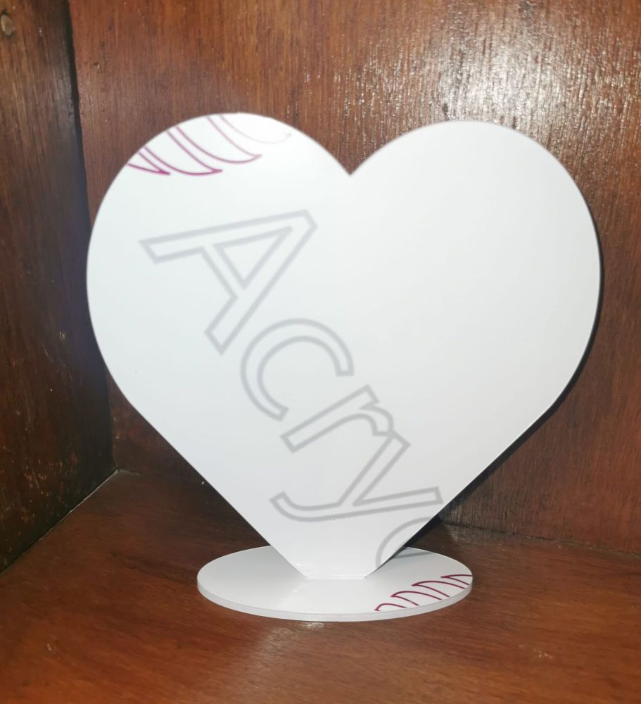 Heart Plaque with Flat Stand - Clear