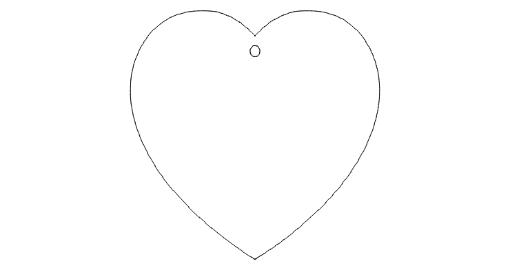 10cm x 10cm White Hanging Heart