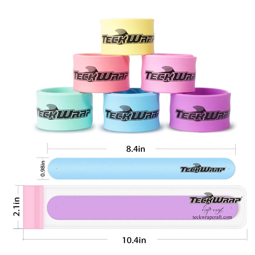Teckwrap Silicone Slap Bracelets - Pack of 6