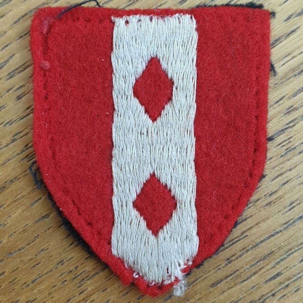 BRITISH 2ND INFANTRY BRIGADE EMBROIDERED CLOTH FORMATION BADGE