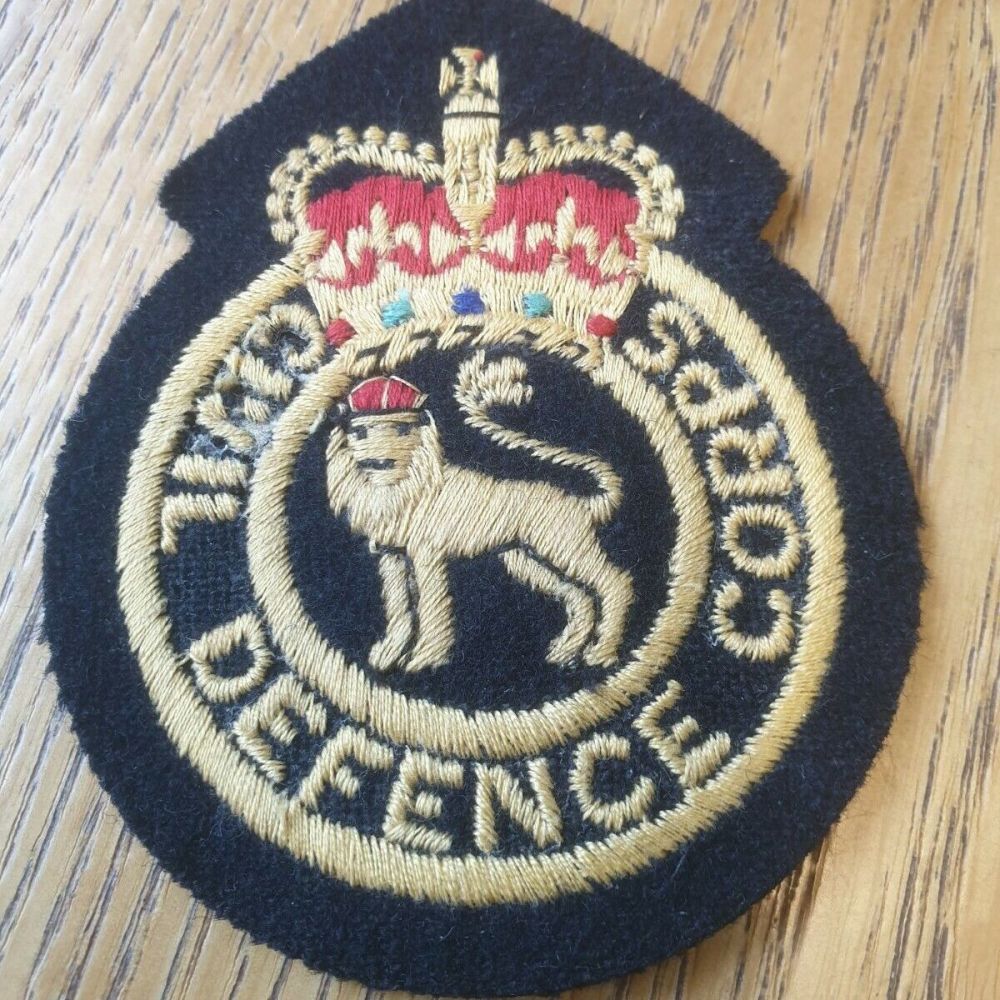 Civil Defence Corps - English Lion Colour Chest Badge - COLD WAR EIIR CROWN