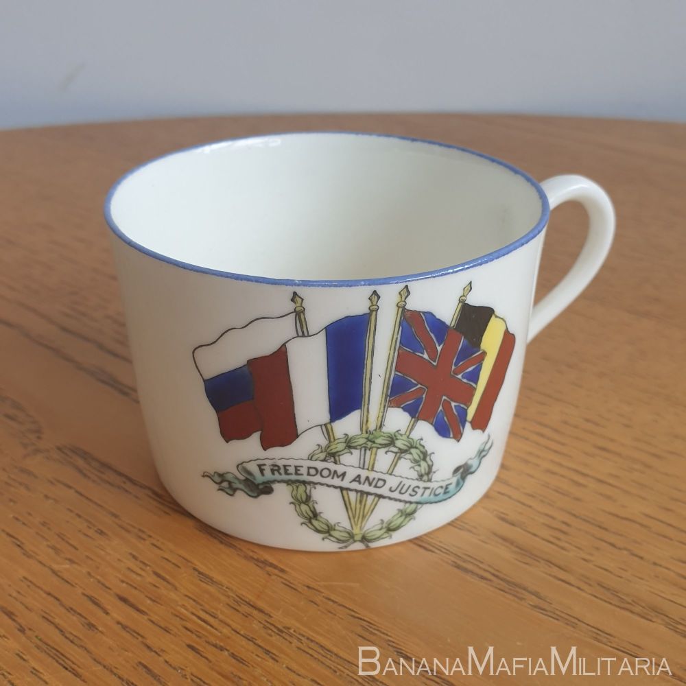 WW1 british Peace Cup - Royal Coleston Pottery 1914 - Freedom & Justice