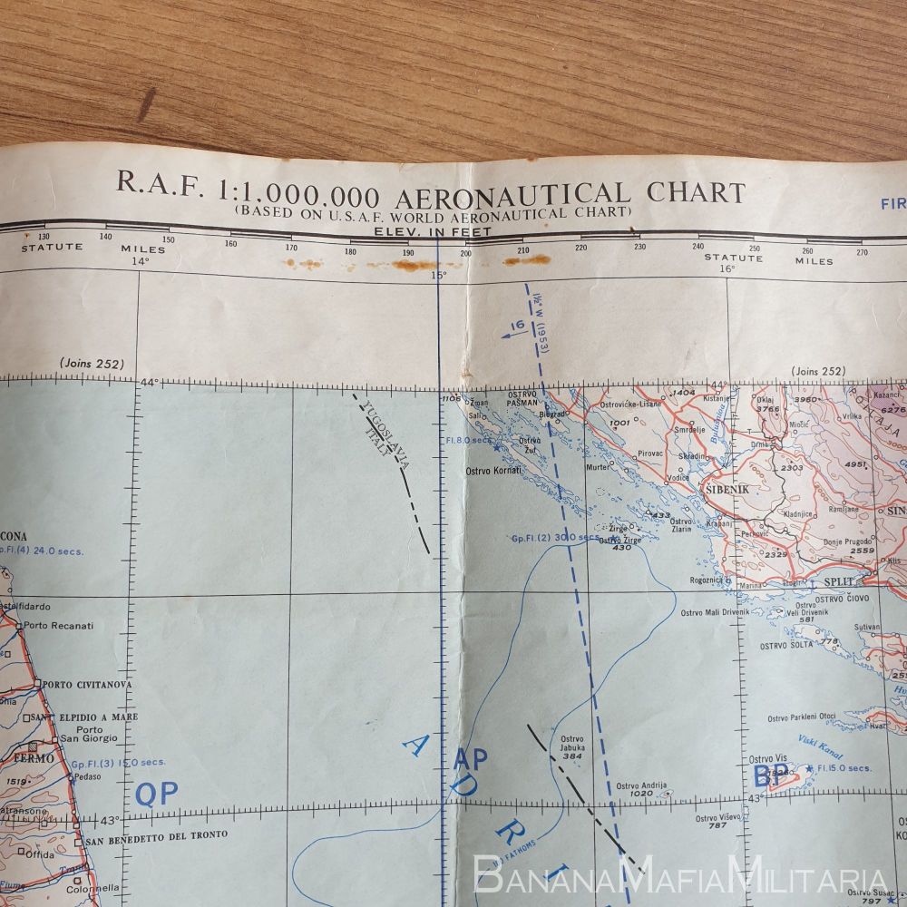 RAF EUROPE 1:1,000,00 AERONATICAL CHART 2nd ED VESUVIO 1951 map