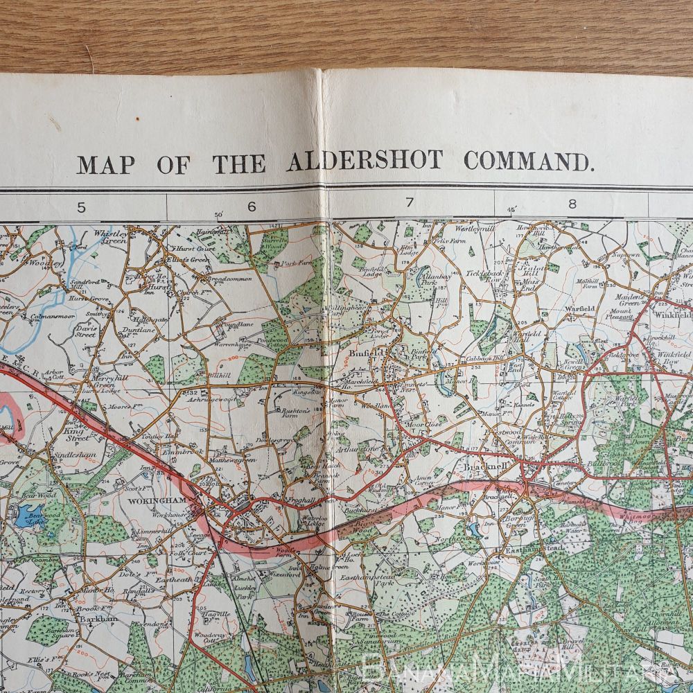 Inter-War British map of Aldershot Command