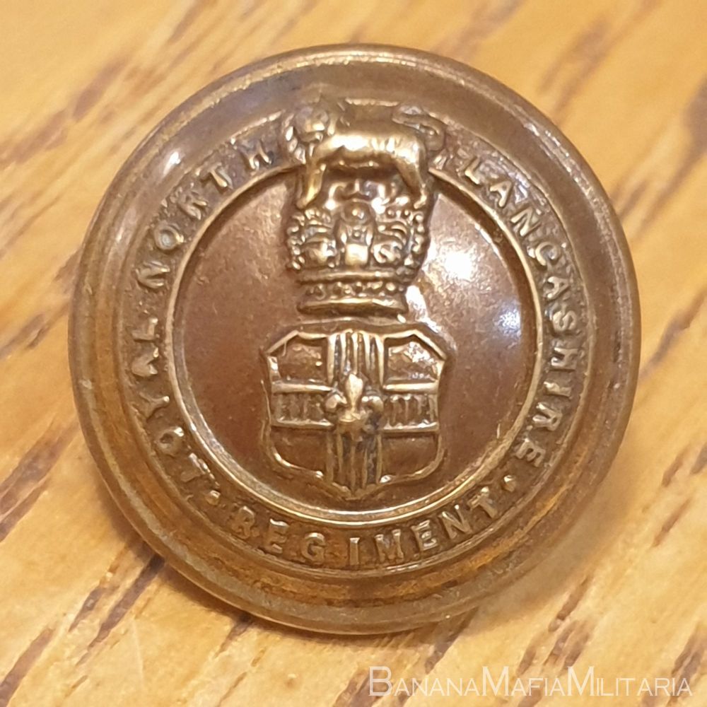 Loyal North Lancashire Regiment - 16.5mm with Queen Victoria's Crown. Gilt Military uniform button