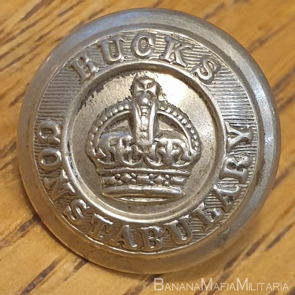Bucks Constabulary - 18mm Police uniform button kings Crown