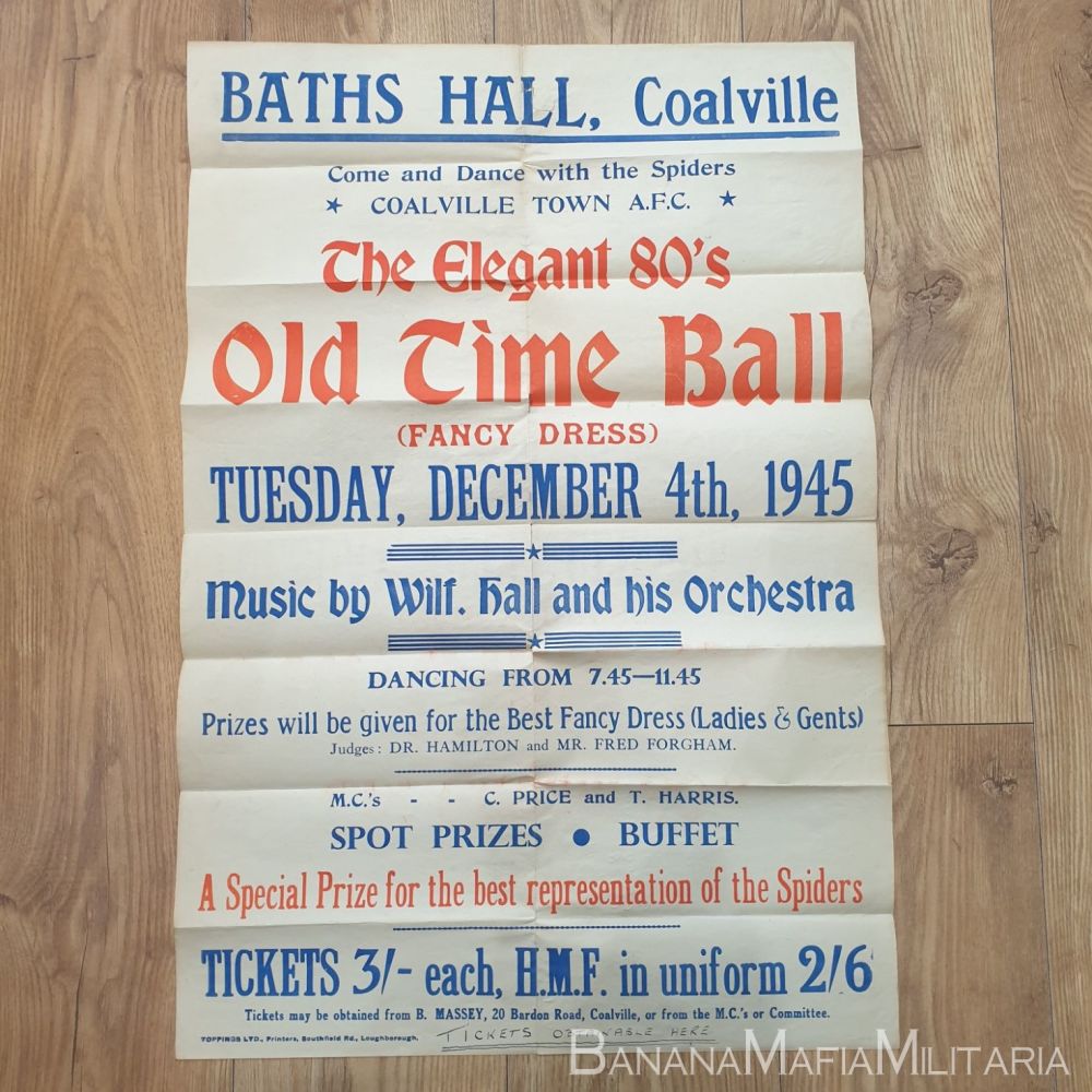 1940's WW2 Era Poster - Leicestershire dinner dance 1945