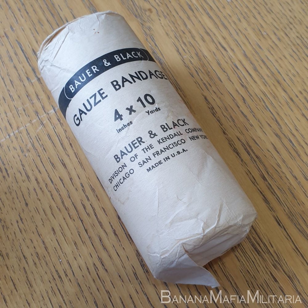 WW2 era US Bandage Gauze Roller - Bauer & Black USA 4 inch