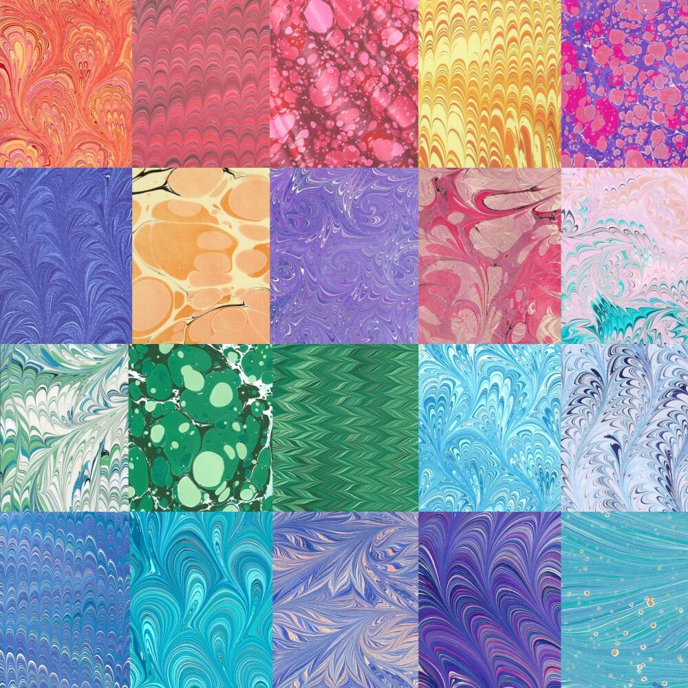 A4 Craft pack 20 printed marbled designs