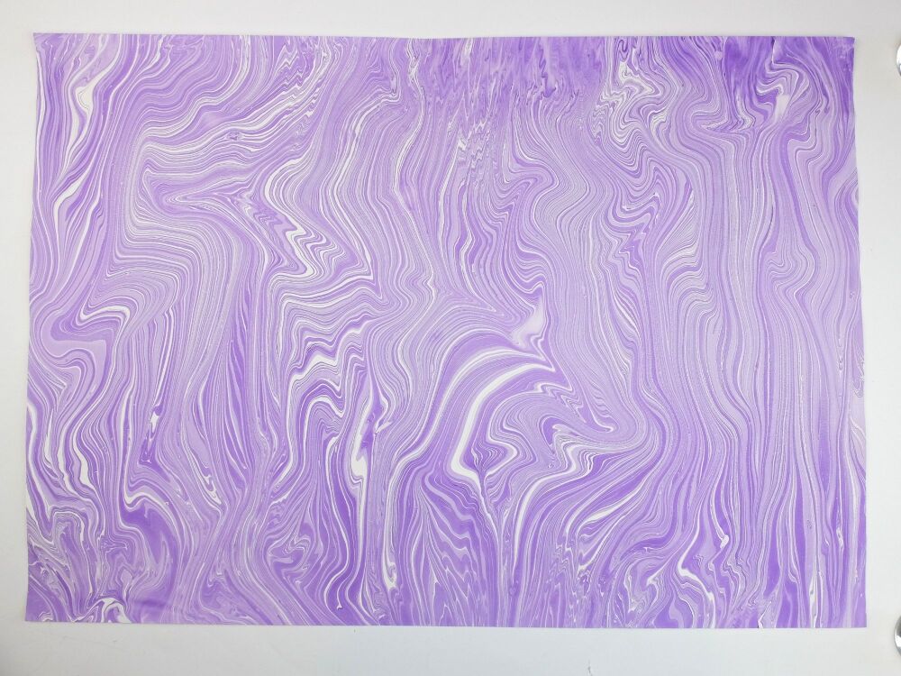 'Roxa' beautiful purple striped marbled A2 paper design