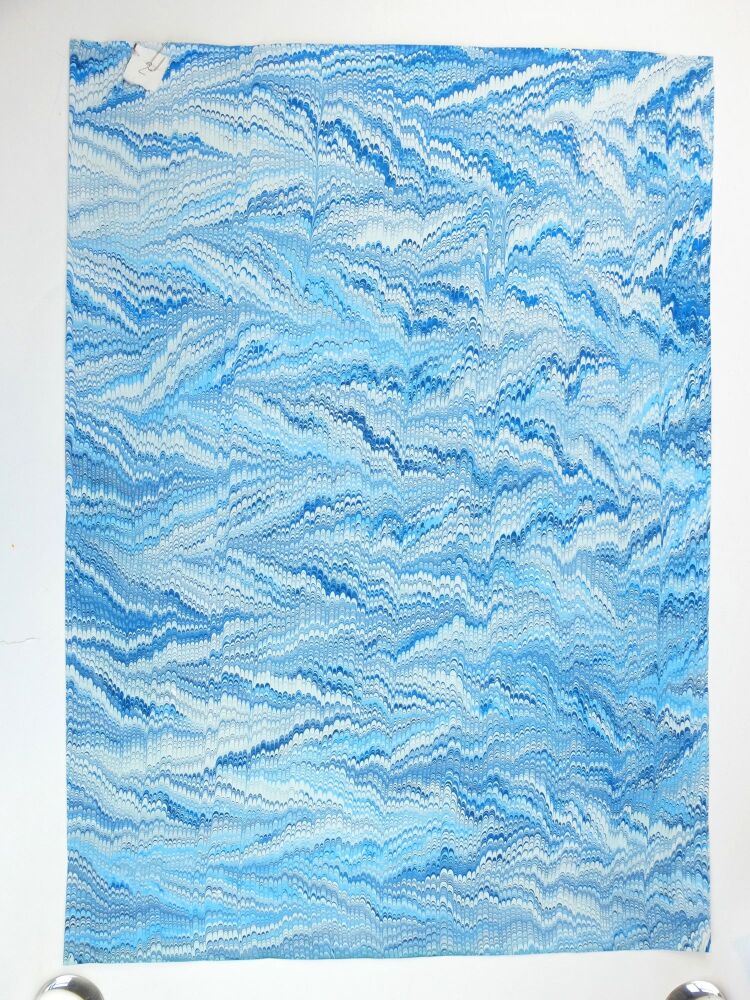 Blue mini non pareil marbled A2 paper design