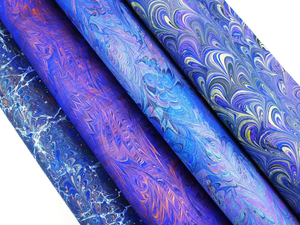 Mixed selection double marble A2 paper sheets