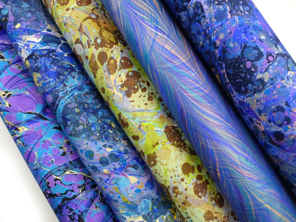 Mixed selection double marble A2 paper sheets