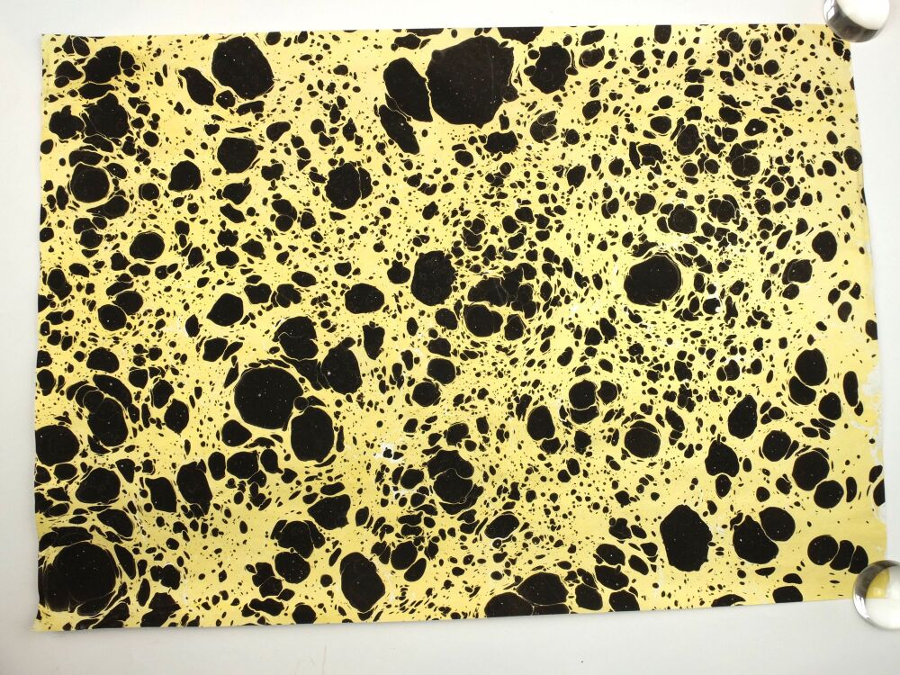 Black and gold stone pattern animal print marbled A2 paper design