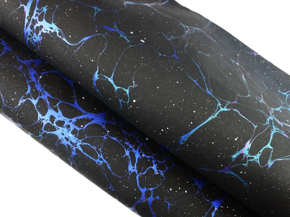 Black and silver speckles stone space pattern marbled A2 paper design