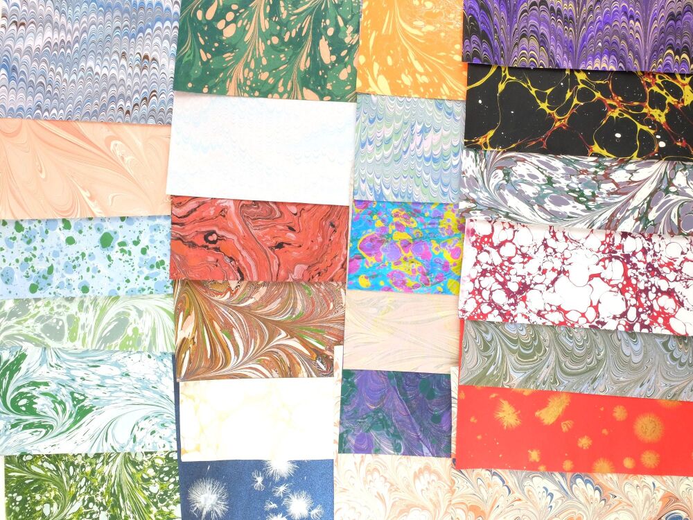 A5 craft pack marbled paper offcuts