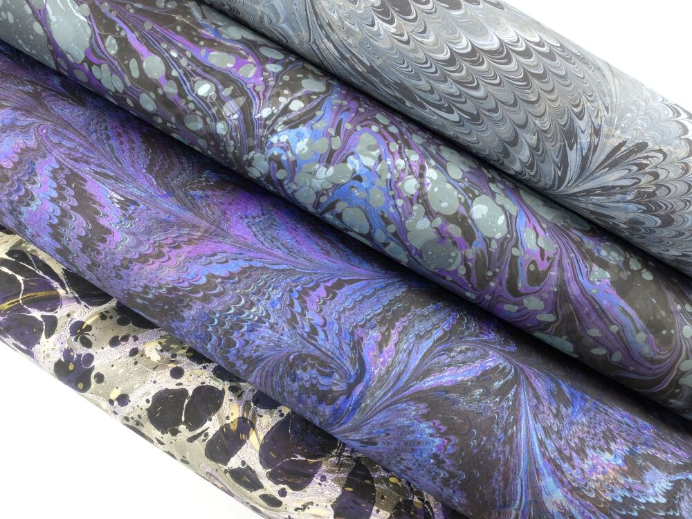 Mixed selection double marble A2 paper sheets