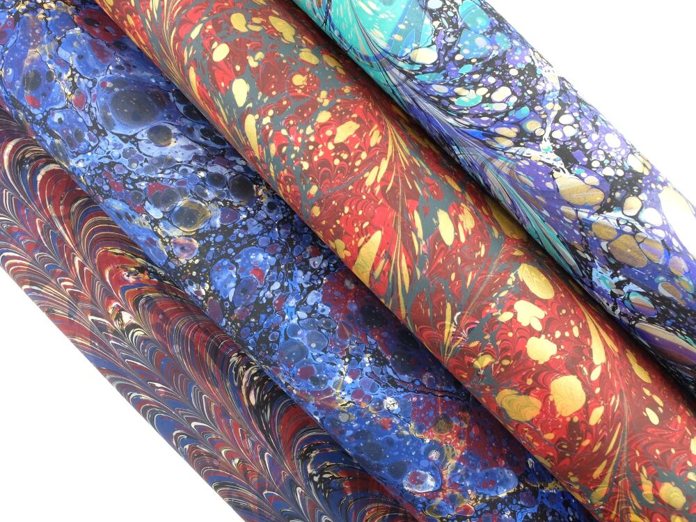 Mixed selection double marble A2 paper sheets