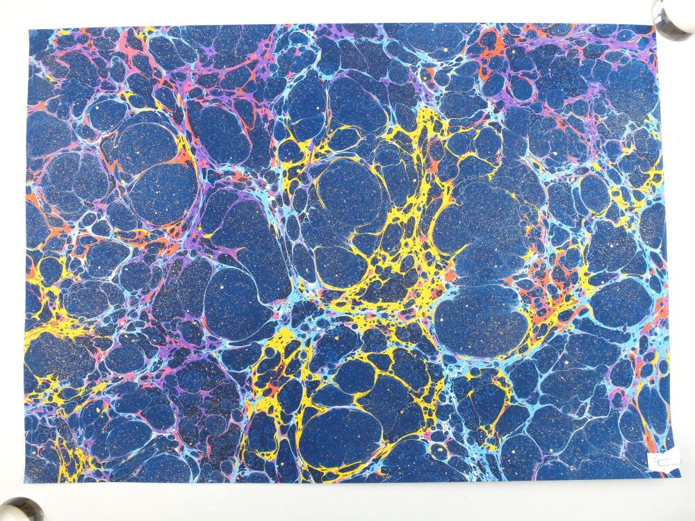 Multicolour vein gold speckles stone space pattern marbled A2 paper design