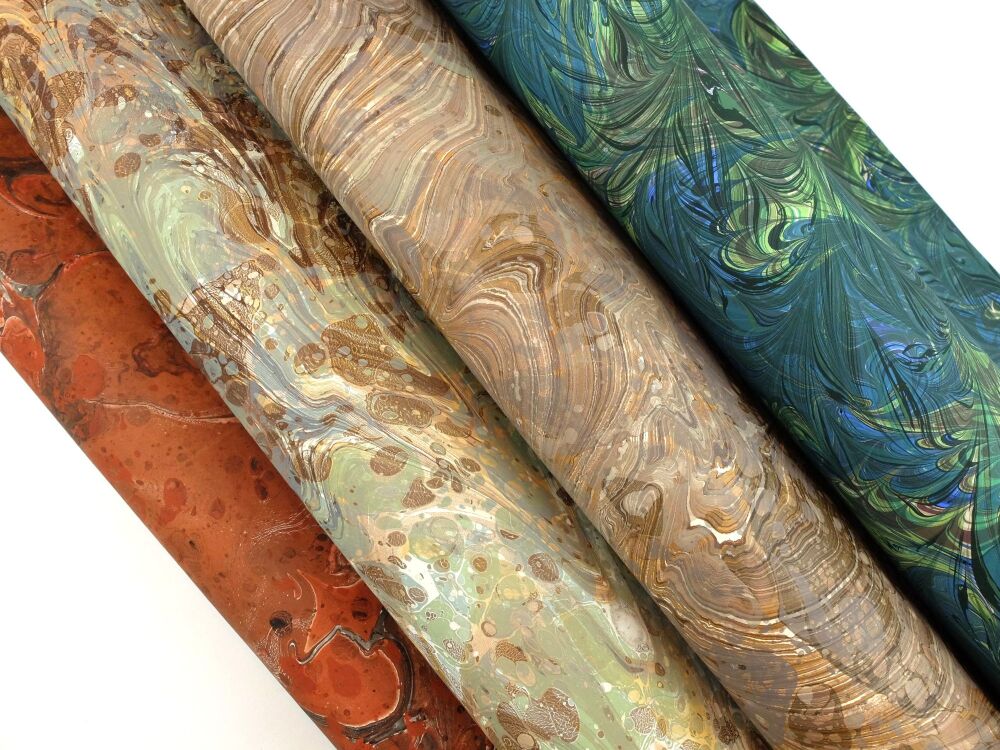 Mixed selection double marble A2 paper sheets