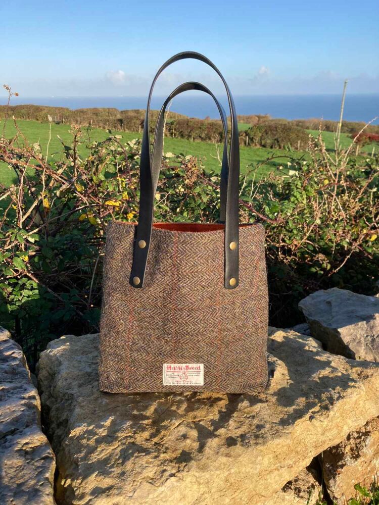 Small Herringbone Harris Tweed Tote Bag
