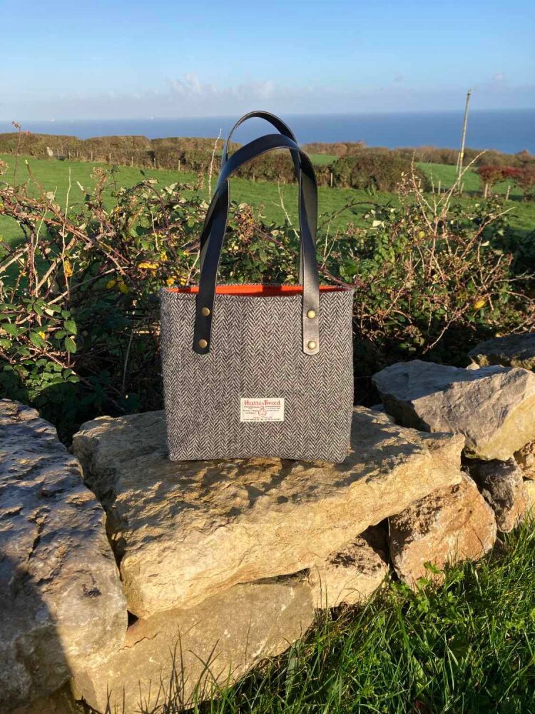 Small Herringbone Harris Tweed Tote Bag