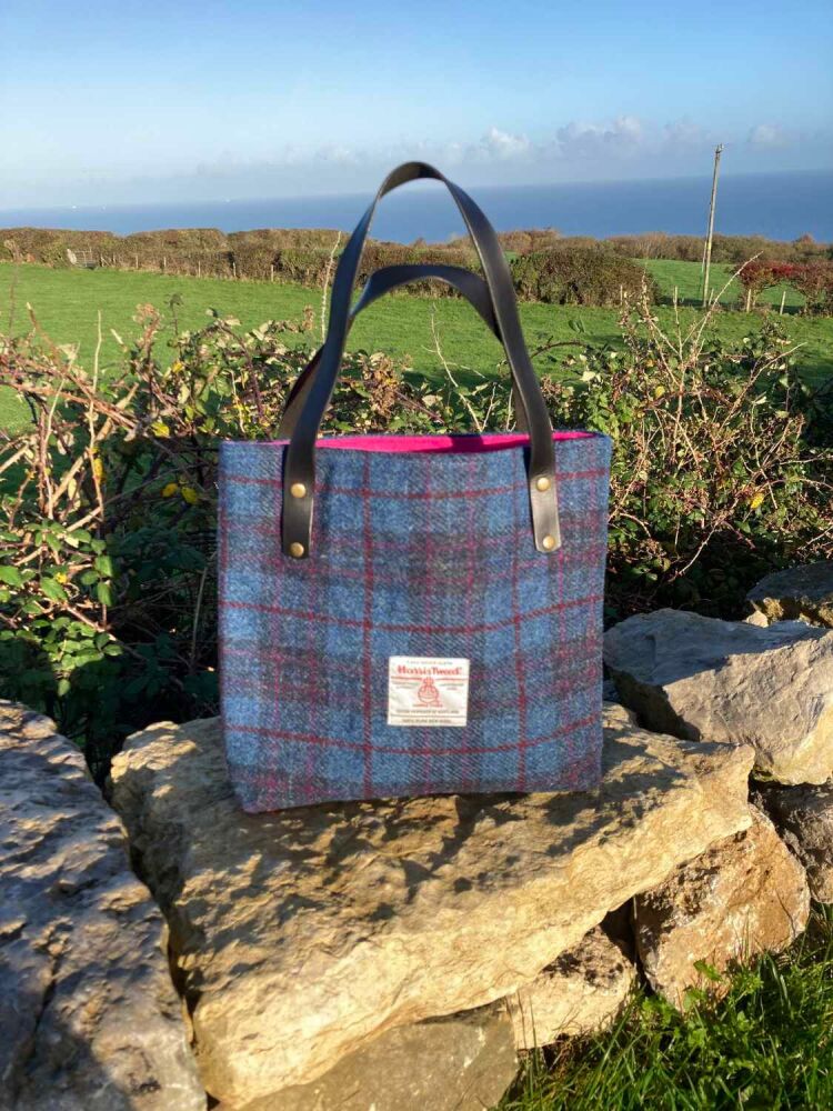 Large Harris Tweed Plaid Tote Bag