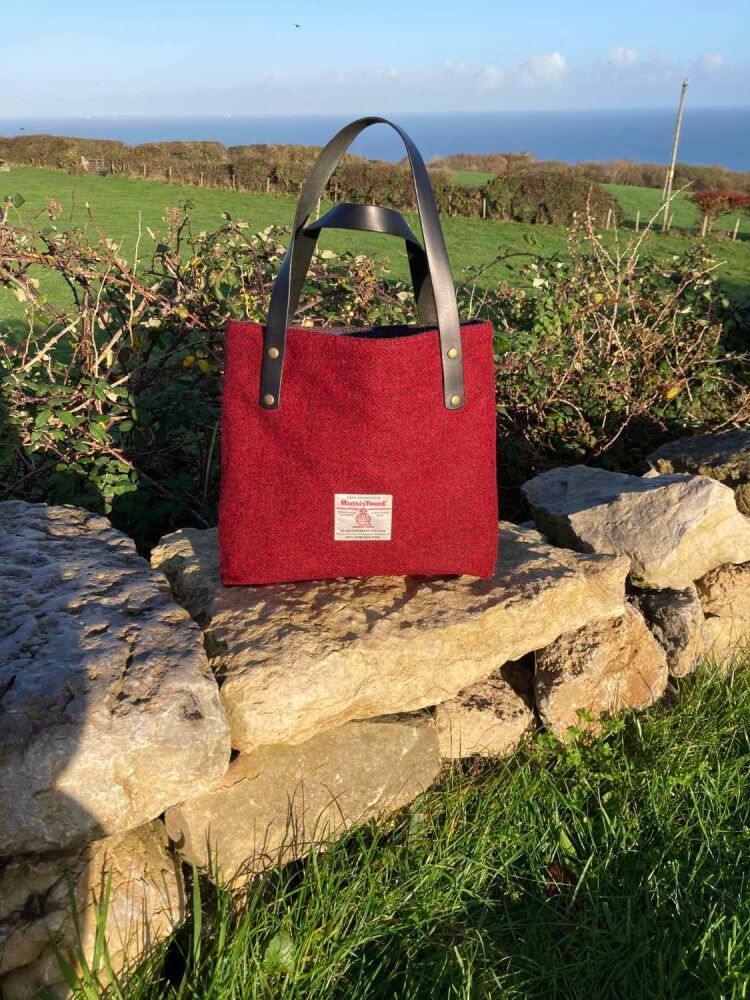 Large Harris Tweed Plaid Tote Bag