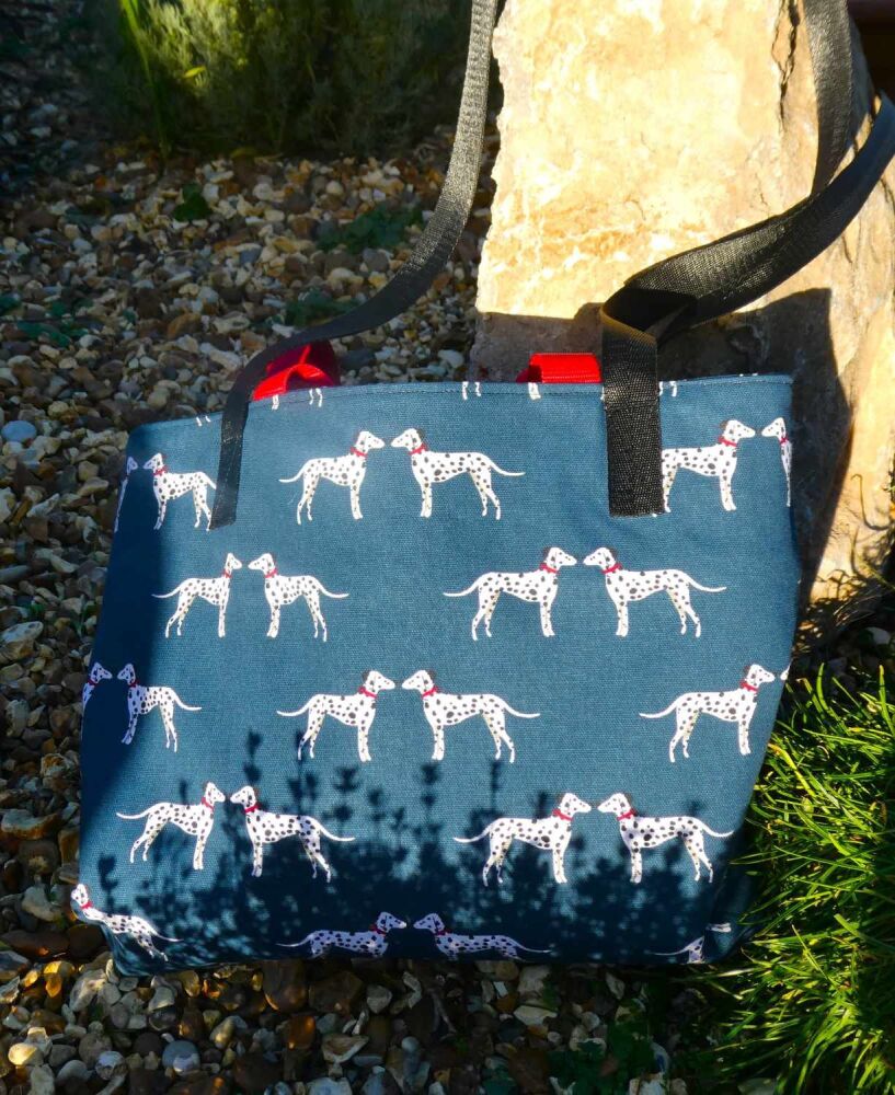 Blue Dalmation Spotty Dog Shopping Tote