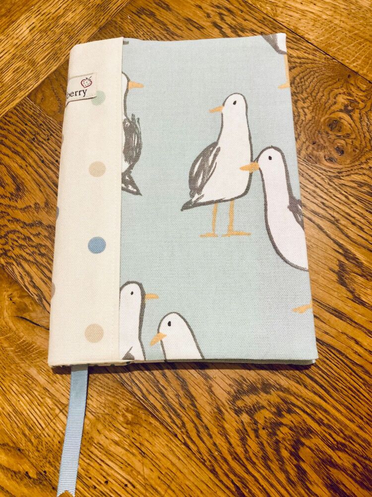 A5 Notebook/Diary cover - Seagulls on Duck Egg Blue