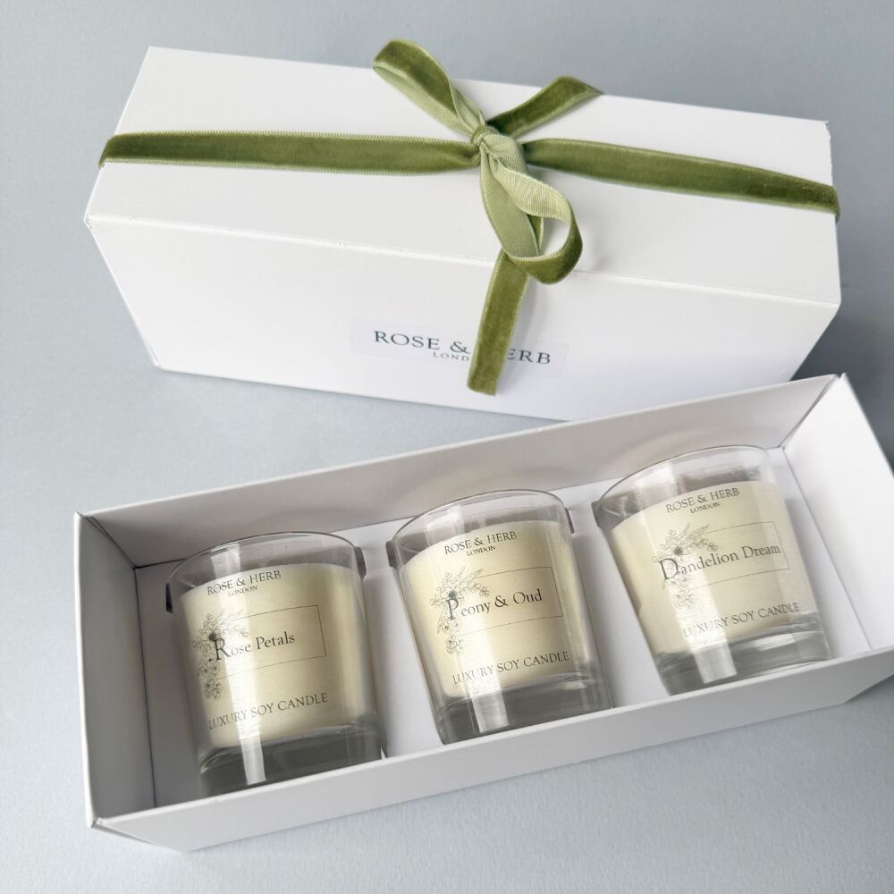 Mini Floral Candle Set