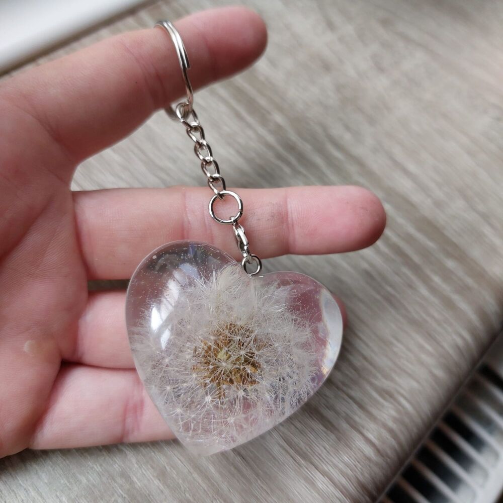 Dandelion Heart Keyring