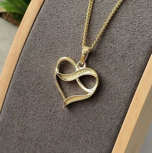 Infinity Heart 9ct Gold Hallmarked Pendant