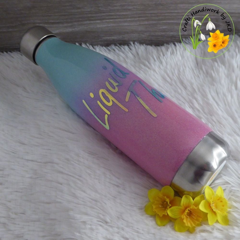 Glittered Ombre Style 500ml Stainless Steel Sports Bottle