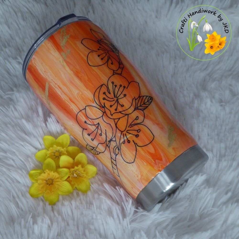 Peach Blossom 20oz Curved Coffee Mug Tumbler