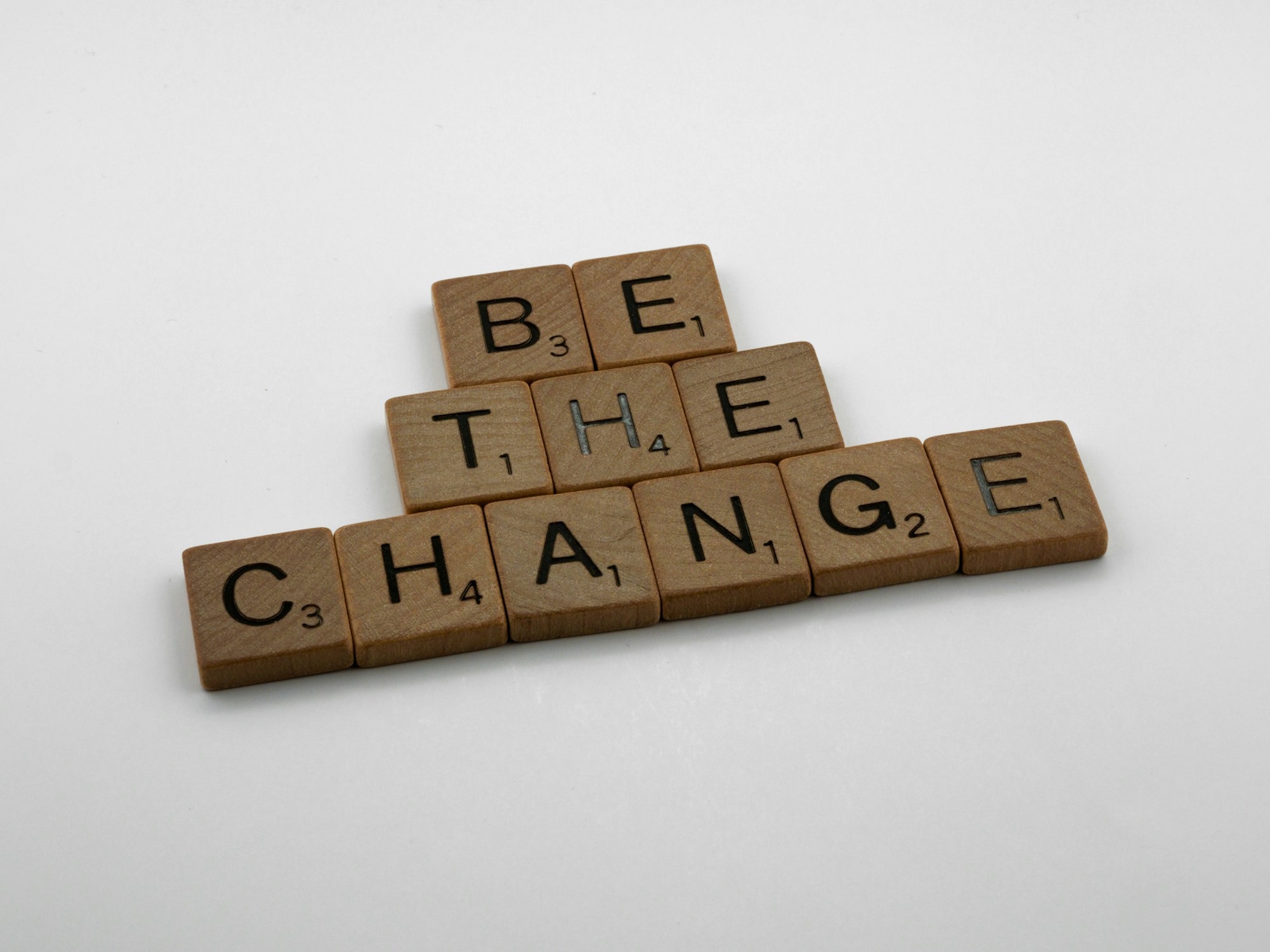 Sign saying 'be the change'