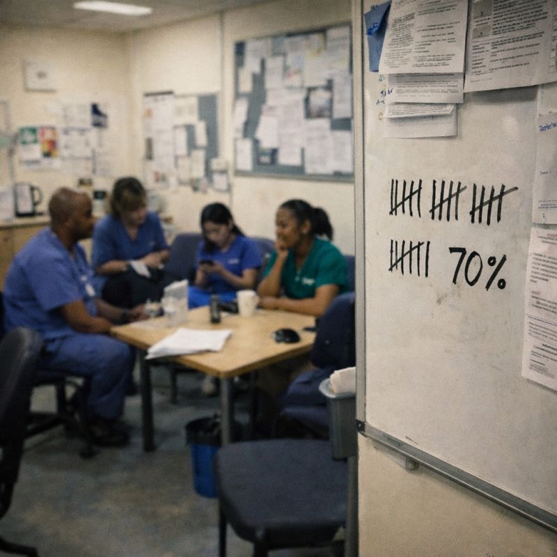 medical person with head in hands