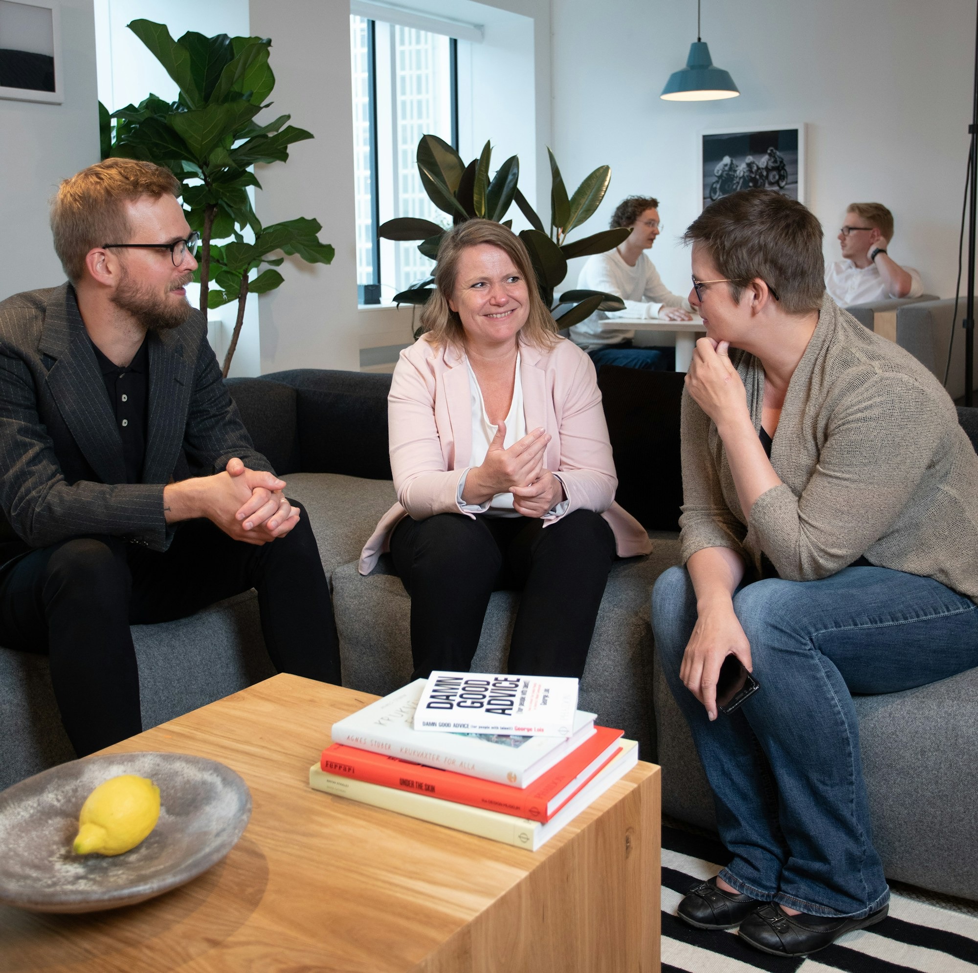 image of colleagues chatting informally