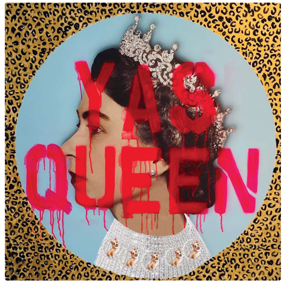 YAS QUEEN mini corgi diamante blue and gold  limited edition of 100