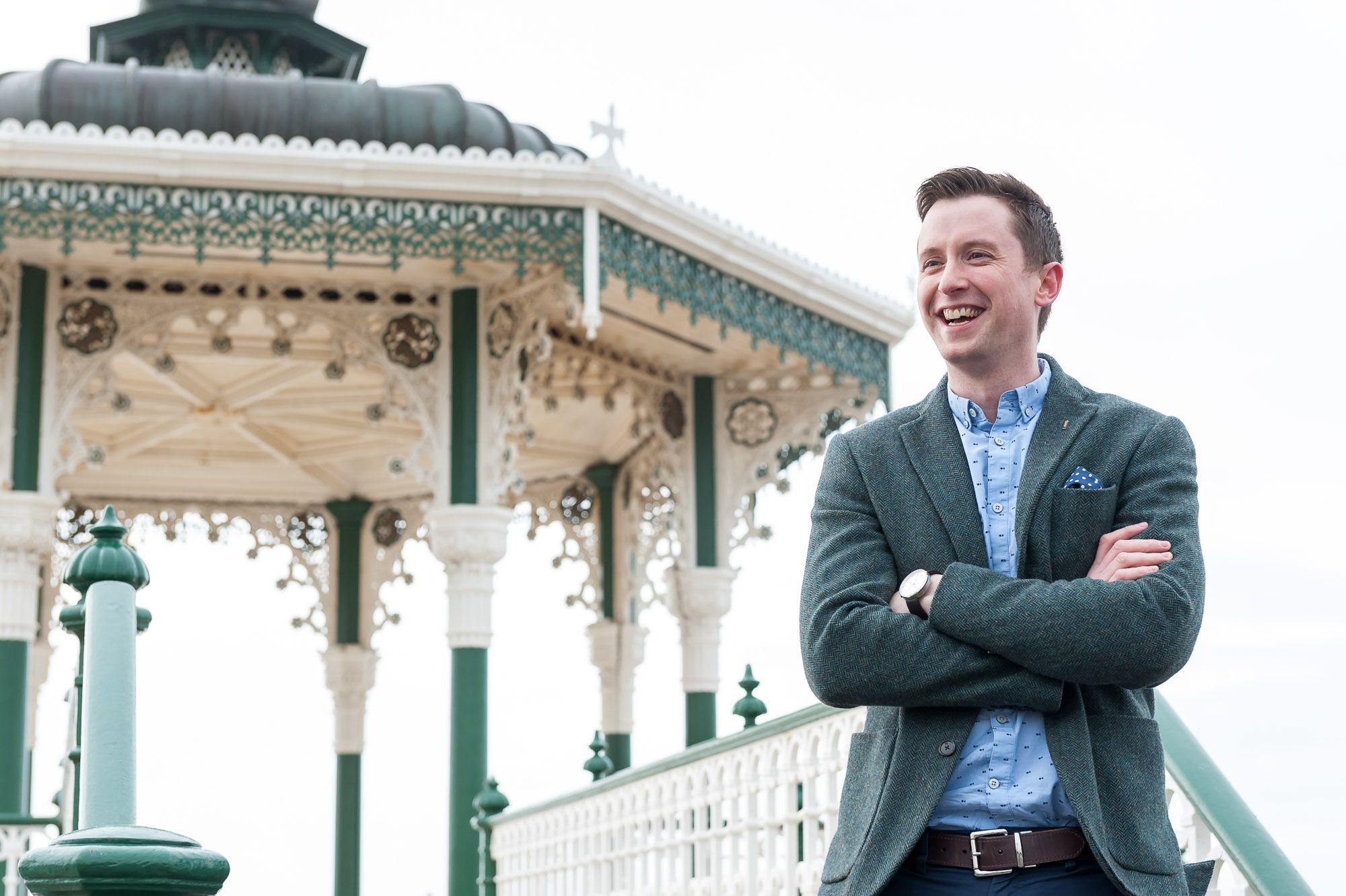 James Dempster standing in front of the bandstand in Brighton & Hove