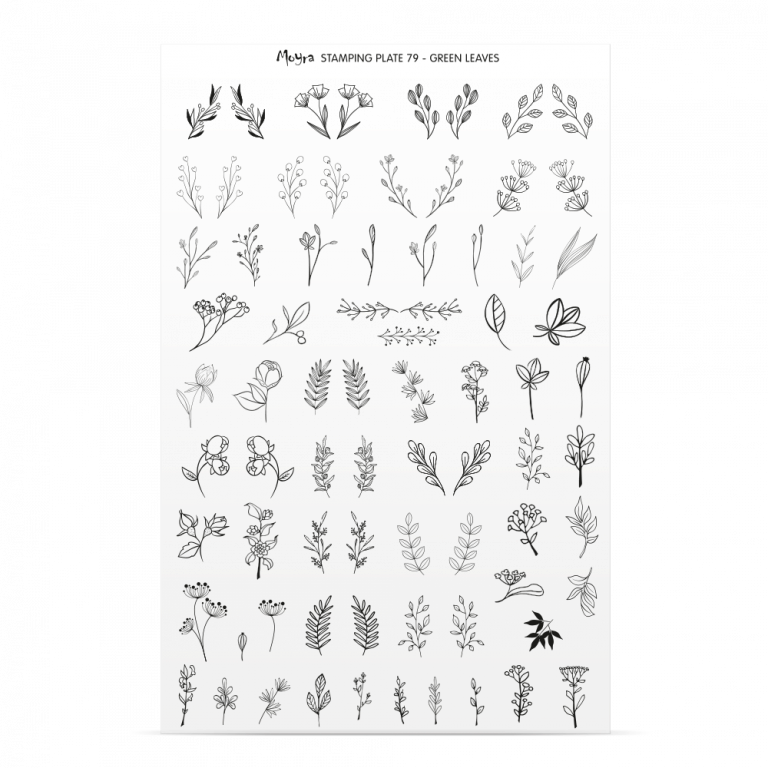 Stamping Plate 79 Green Leaves Try on sheet