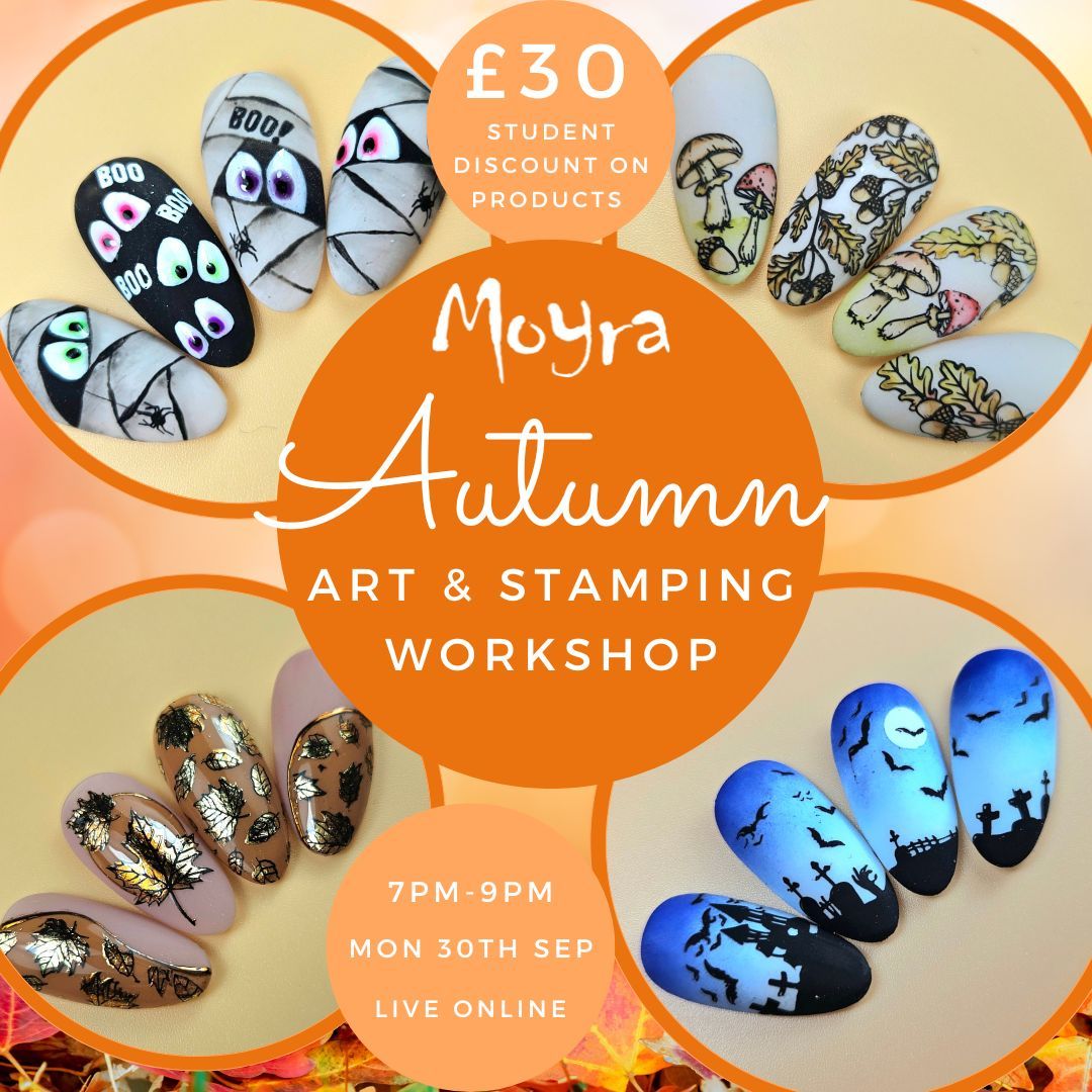 ONLINE Autumn nail art & stamping - 2 hours - £30