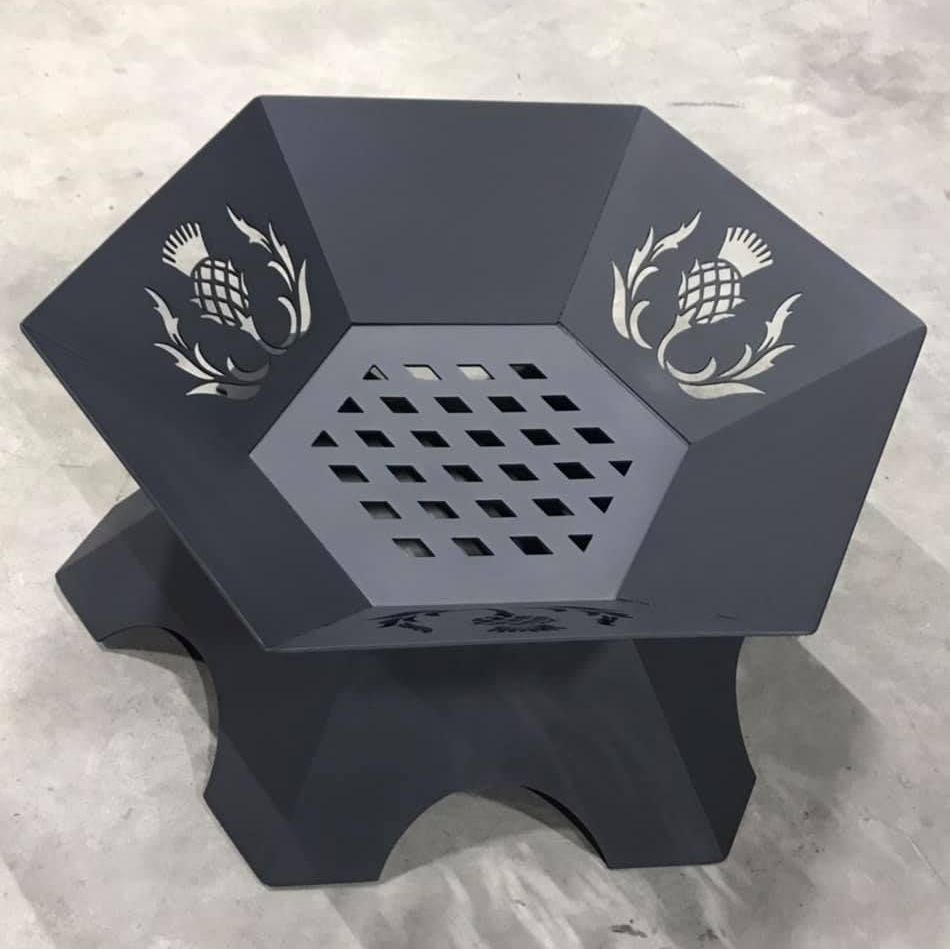 Hexagonal Low Fire Pit - Thistle