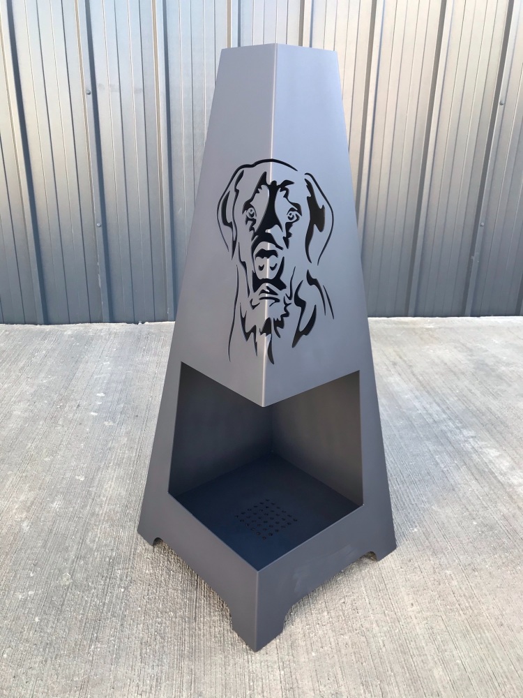 Chiminea Fire Pit - Labrador Dog