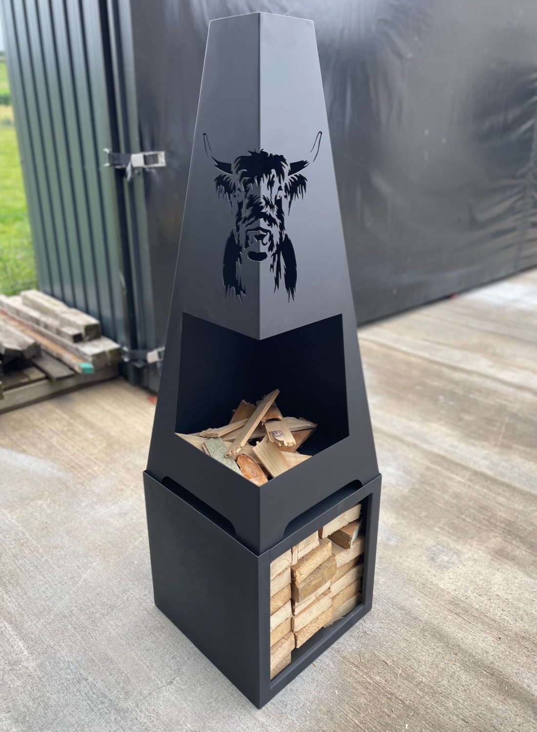 Log Store for Chiminea - Front Opening