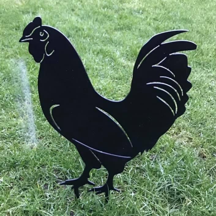 Metal Hen Garden Spike