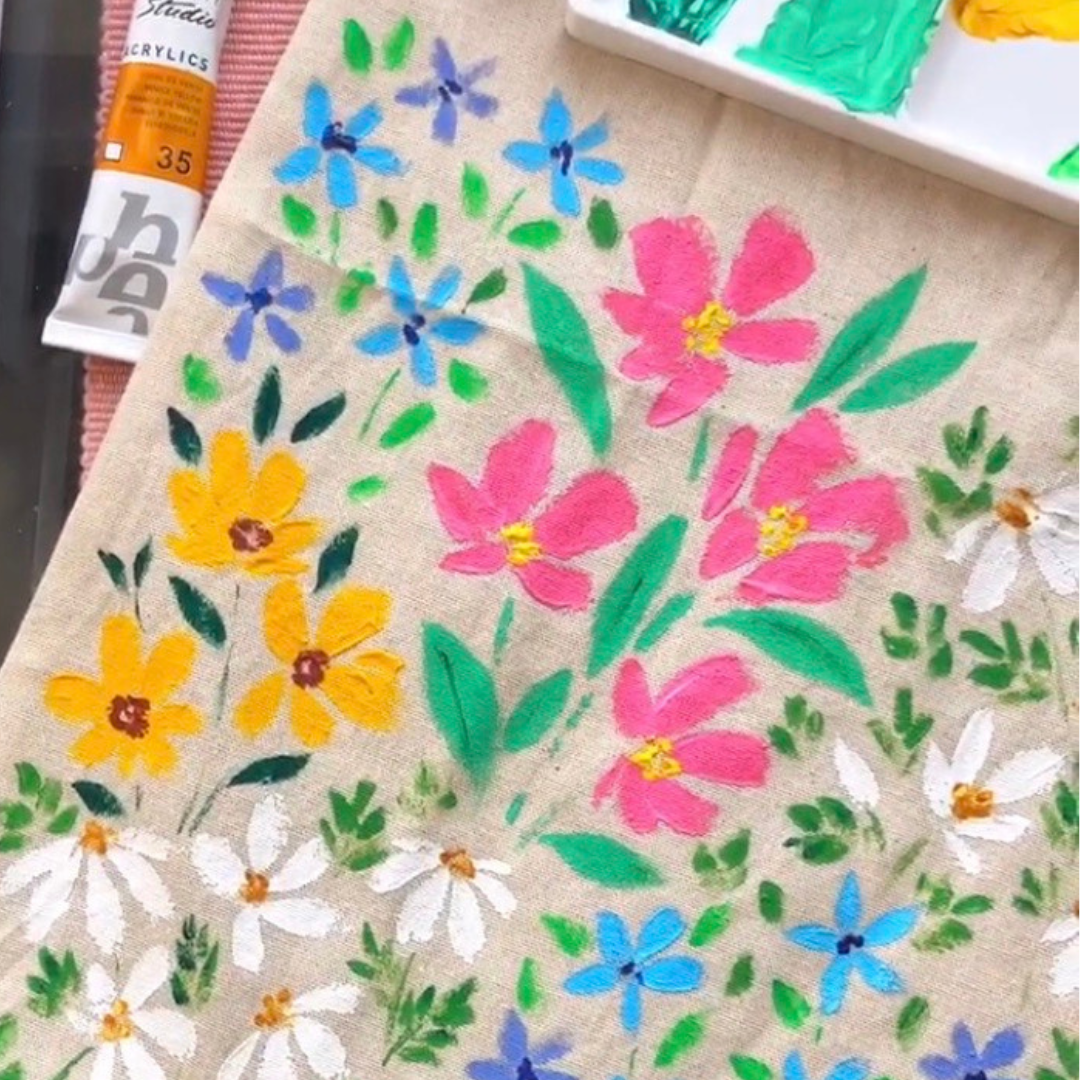 Paint a Tote Bag in Summer Flowers - Friday 19th July - 7pm - 9pm