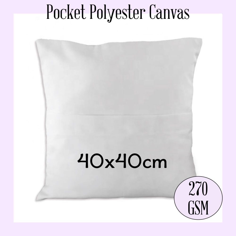 100% Polyester Canvas Pocket  Cushion Cover 40x40cm