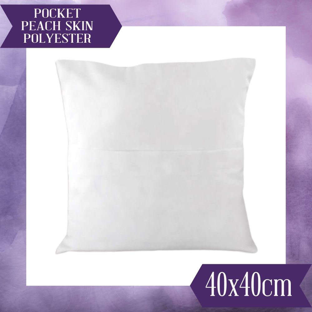 POCKET 100% Polyester Peach Skin Cushion Cover 40x40cm